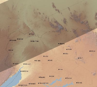 Map of the eclipse path across Uganda on 05/14/2906