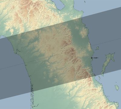 Map of the eclipse path across Mexico on 10/28/2907