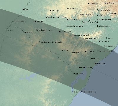 Map of the eclipse path across Brazil on 09/05/2909