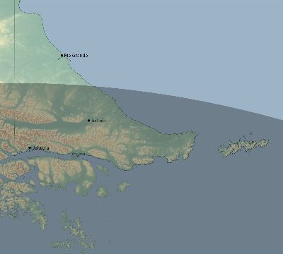 Map of the eclipse path across Argentina on 07/06/2912