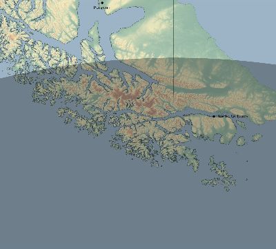 Map of the eclipse path across Chile on 07/06/2912