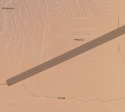 Map of the eclipse path across Angola on 06/25/2913