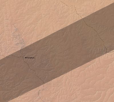 Map of the eclipse path across DR Congo on 06/25/2913