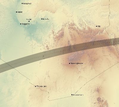 Map of the eclipse path across Algeria on 04/12/2917