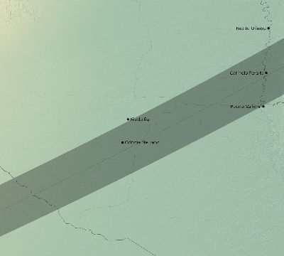 Map of the eclipse path across Paraguay on 04/12/2917