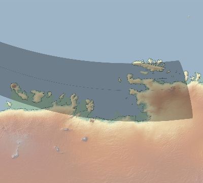 Map of the eclipse path across Antarctica on 09/26/2918