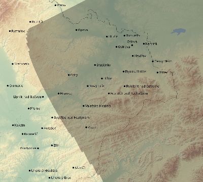 Map of the eclipse path across Czechia on 08/05/2920