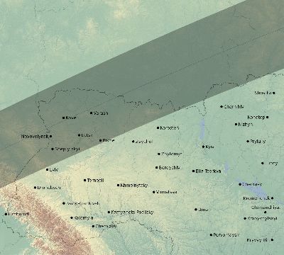 Map of the eclipse path across Ukraine on 08/05/2920