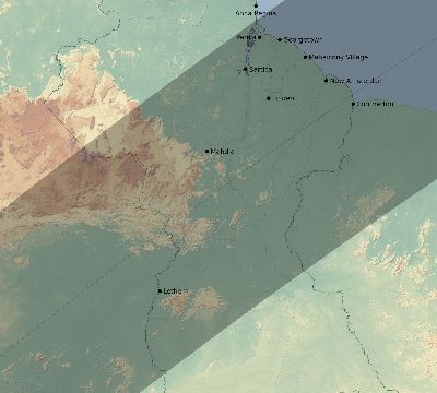 Map of the eclipse path across Guyana on 01/30/2921