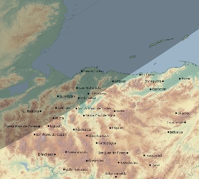 Map of the eclipse path across Honduras on 01/19/2922