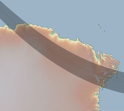Map of the eclipse path across Antarctica on 11/29/2923