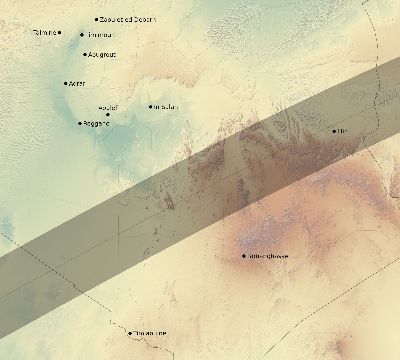 Map of the eclipse path across Algeria on 05/24/2924