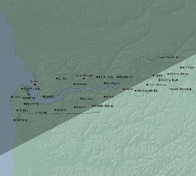 Map of the eclipse path across Gambia on 05/24/2924
