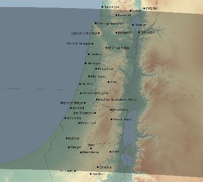 Map of the eclipse path across Israel on 05/24/2924