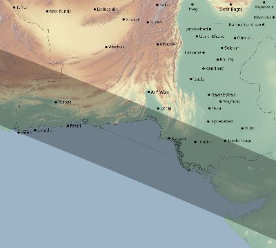 Map of the eclipse path across Pakistan on 05/24/2924