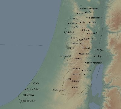Map of the eclipse path across Palestine on 05/24/2924