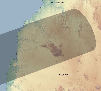Map of the eclipse path across Angola on 11/18/2924