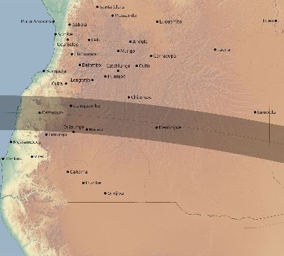 Map of the eclipse path across Angola on 05/13/2925