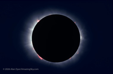 Photo of the solar eclipse of 02/26/1979 by Alan Dyer