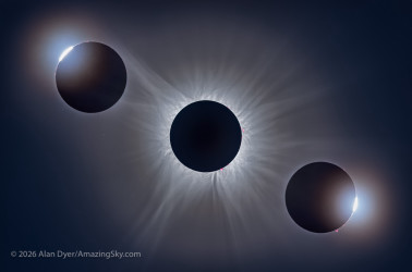 Photo of the solar eclipse of 04/08/2024 by Alan Dyer