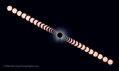 Photo of the solar eclipse of 04/08/2024 by Alan Dyer