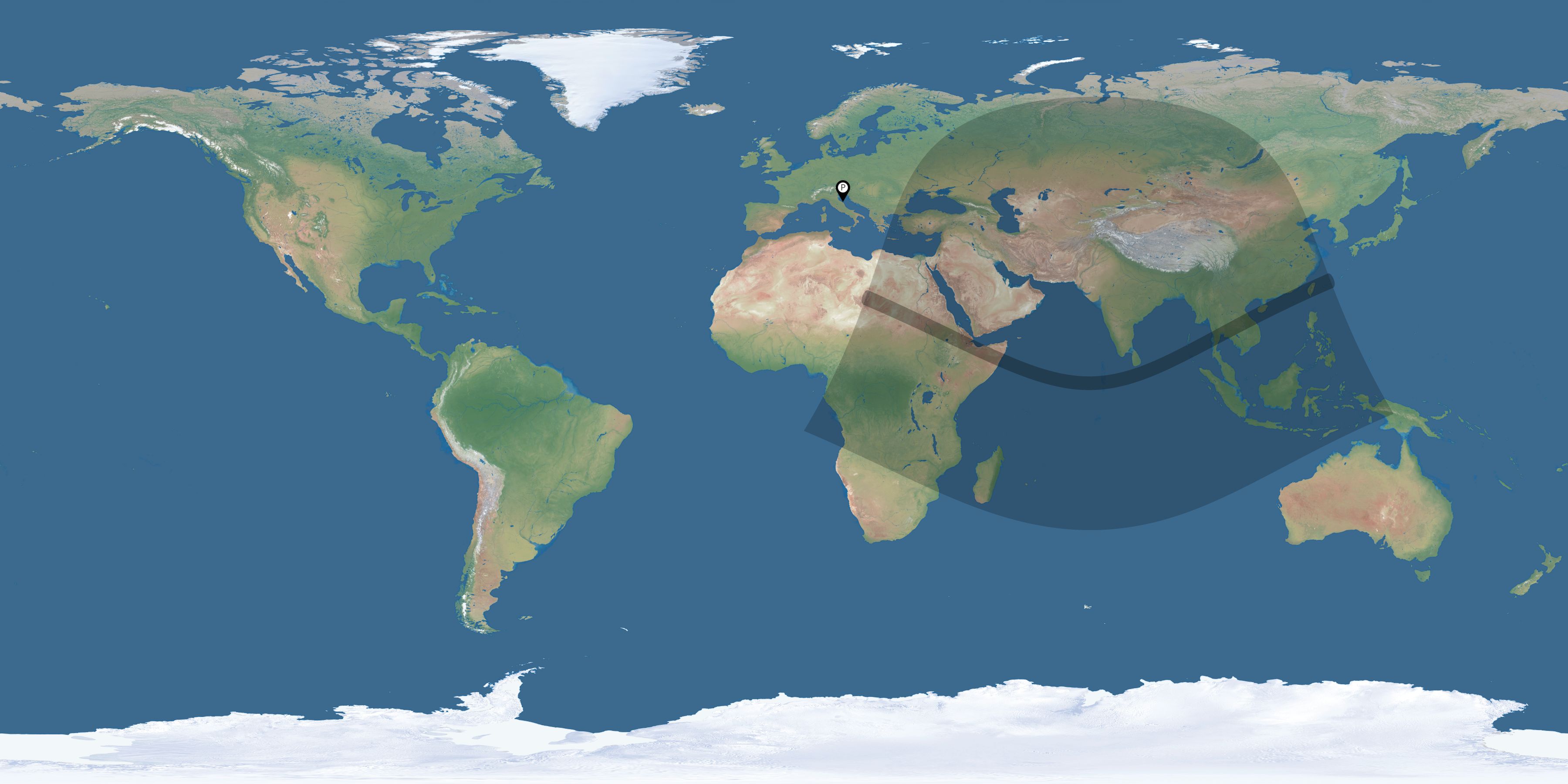 Map of all observers of the solar eclipse of 12/14/1955