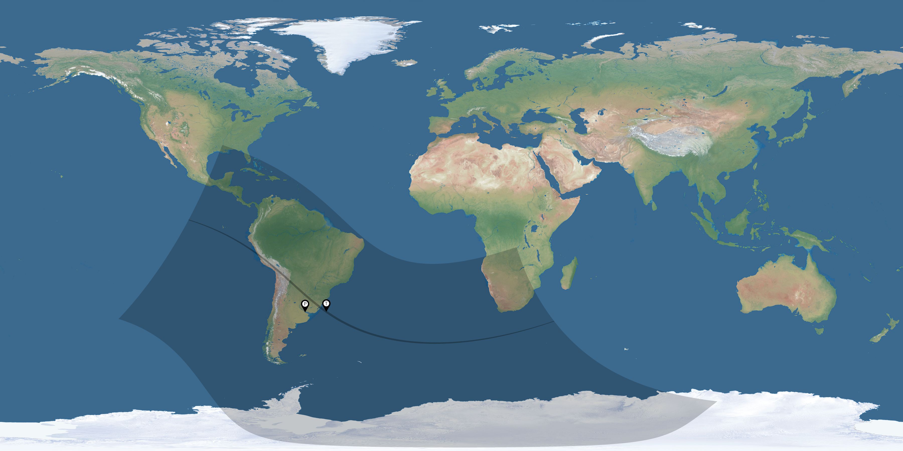 Map of all observers of the solar eclipse of 11/12/1966