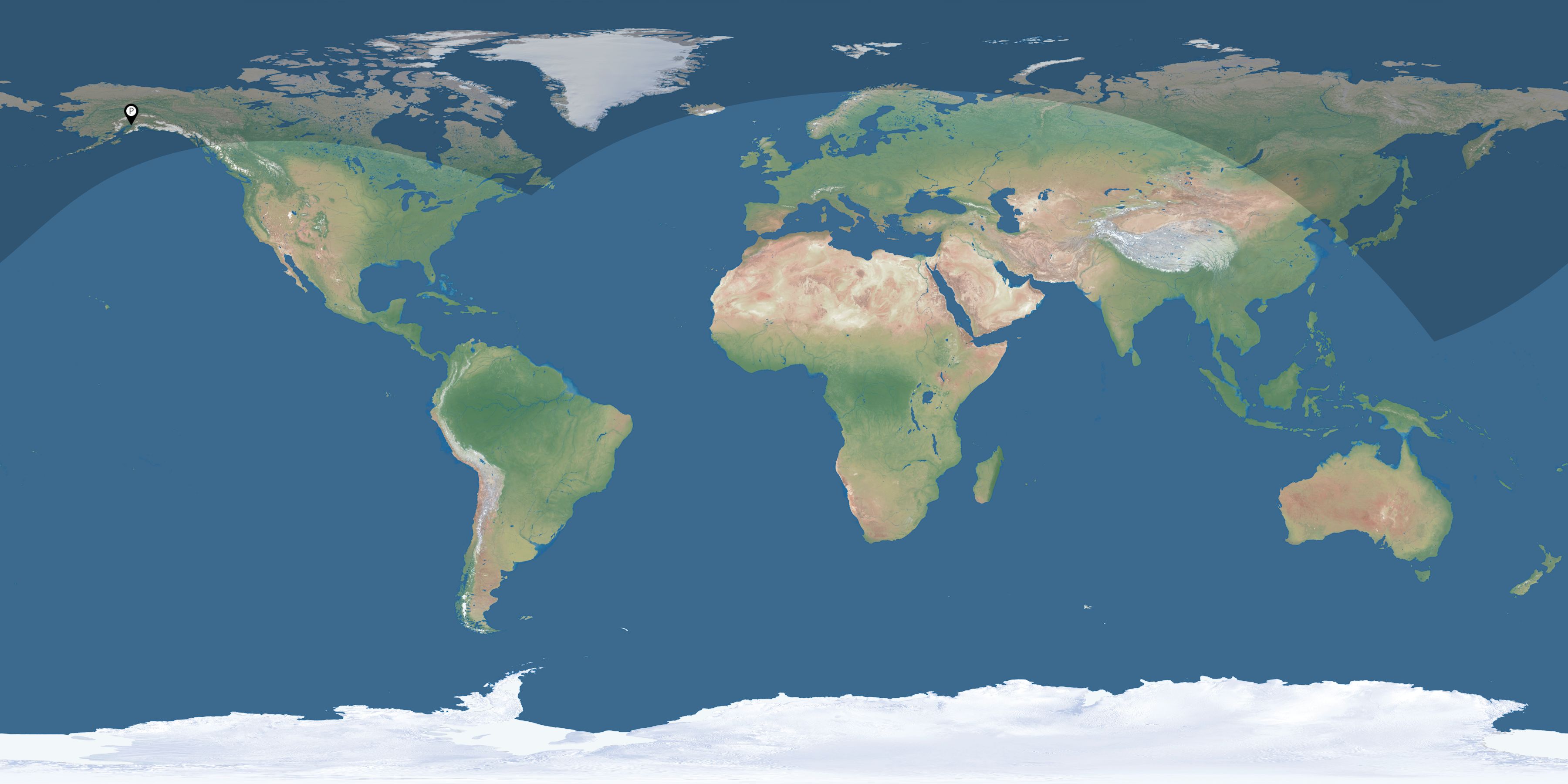 Map of all observers of the solar eclipse of 05/19/1985