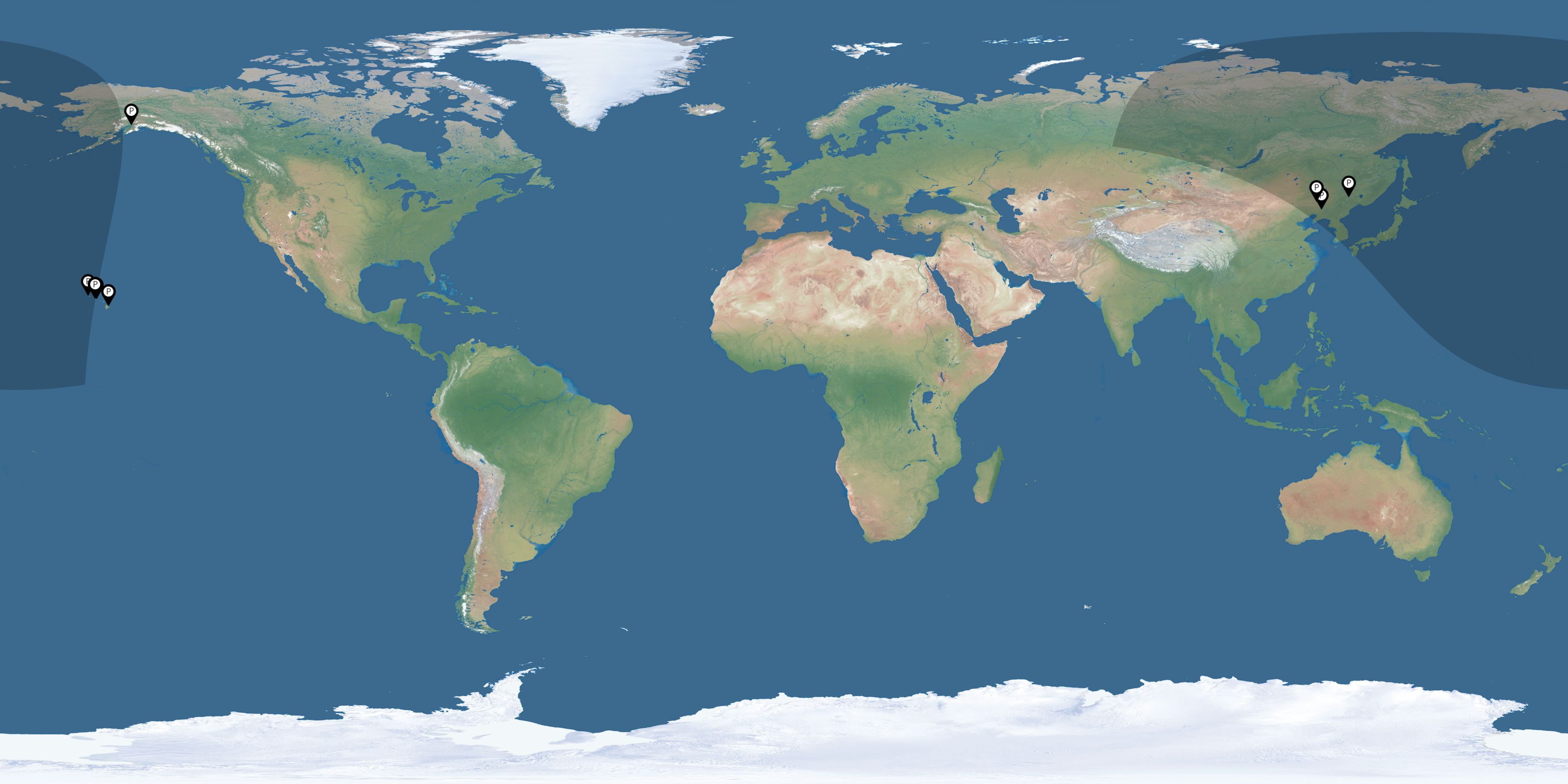 Map of all observers of the solar eclipse of 10/14/2004