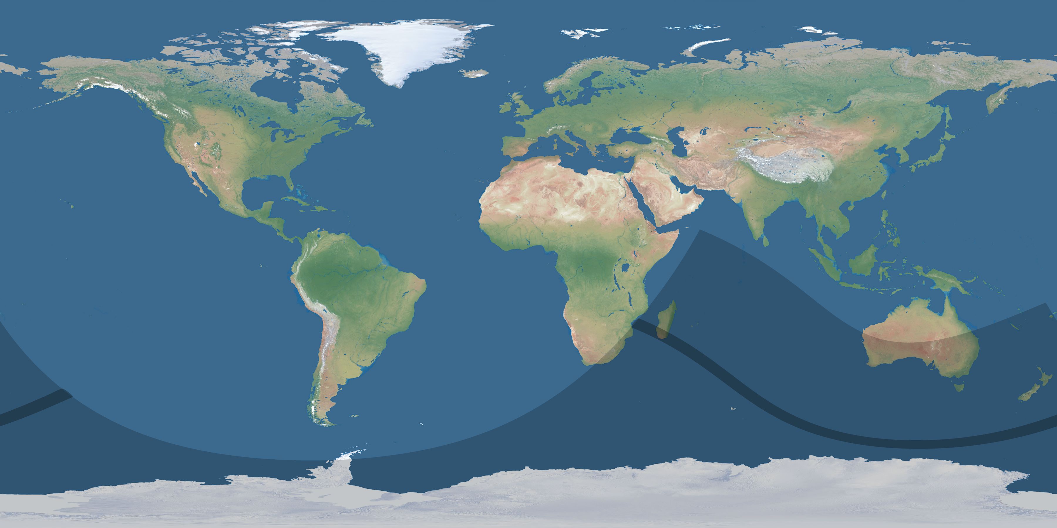 Map of the umbra and penumbra path of the solar eclipse of 11/27/1239