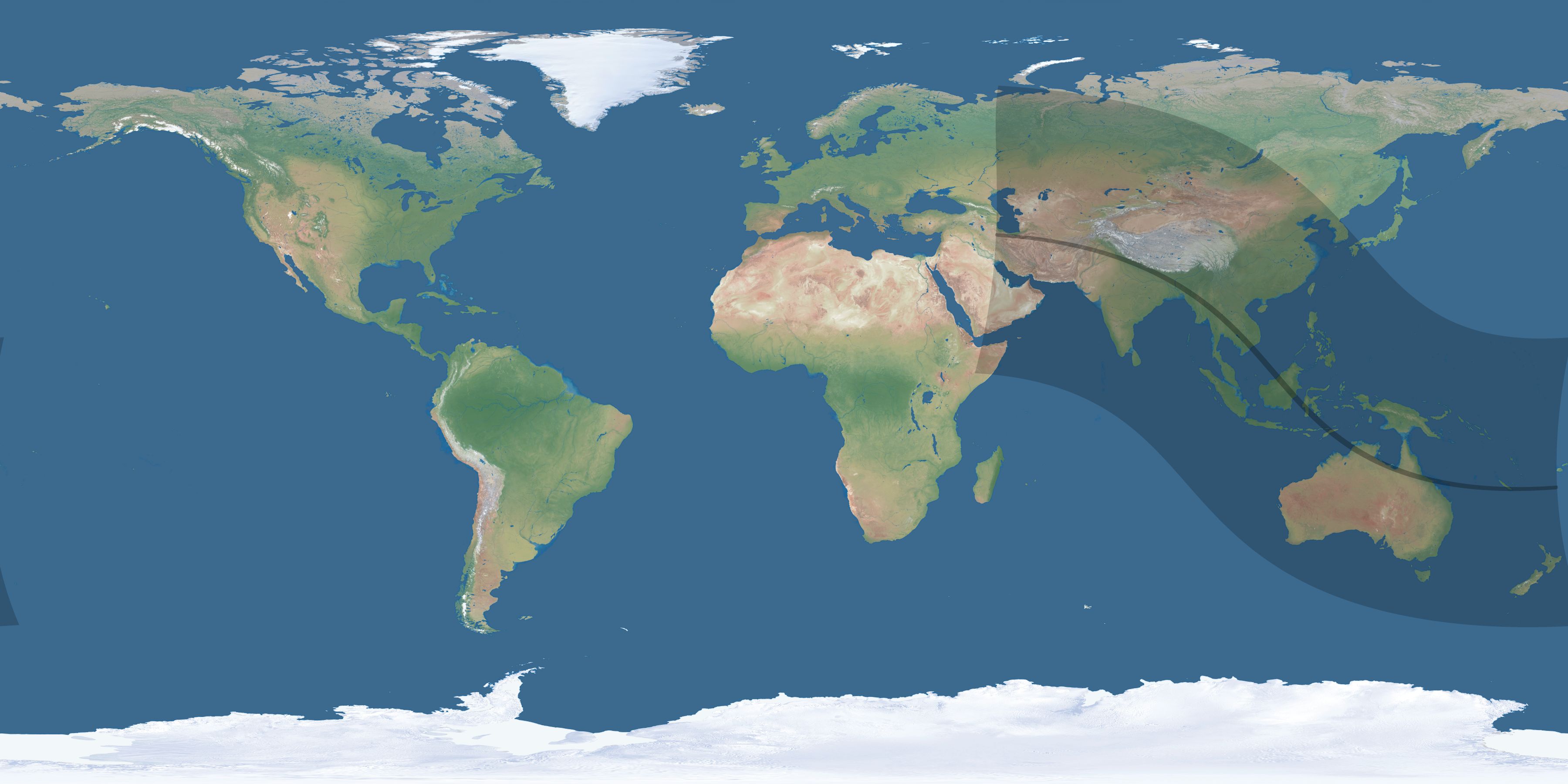 Map of the umbra and penumbra path of the solar eclipse of 09/26/1242