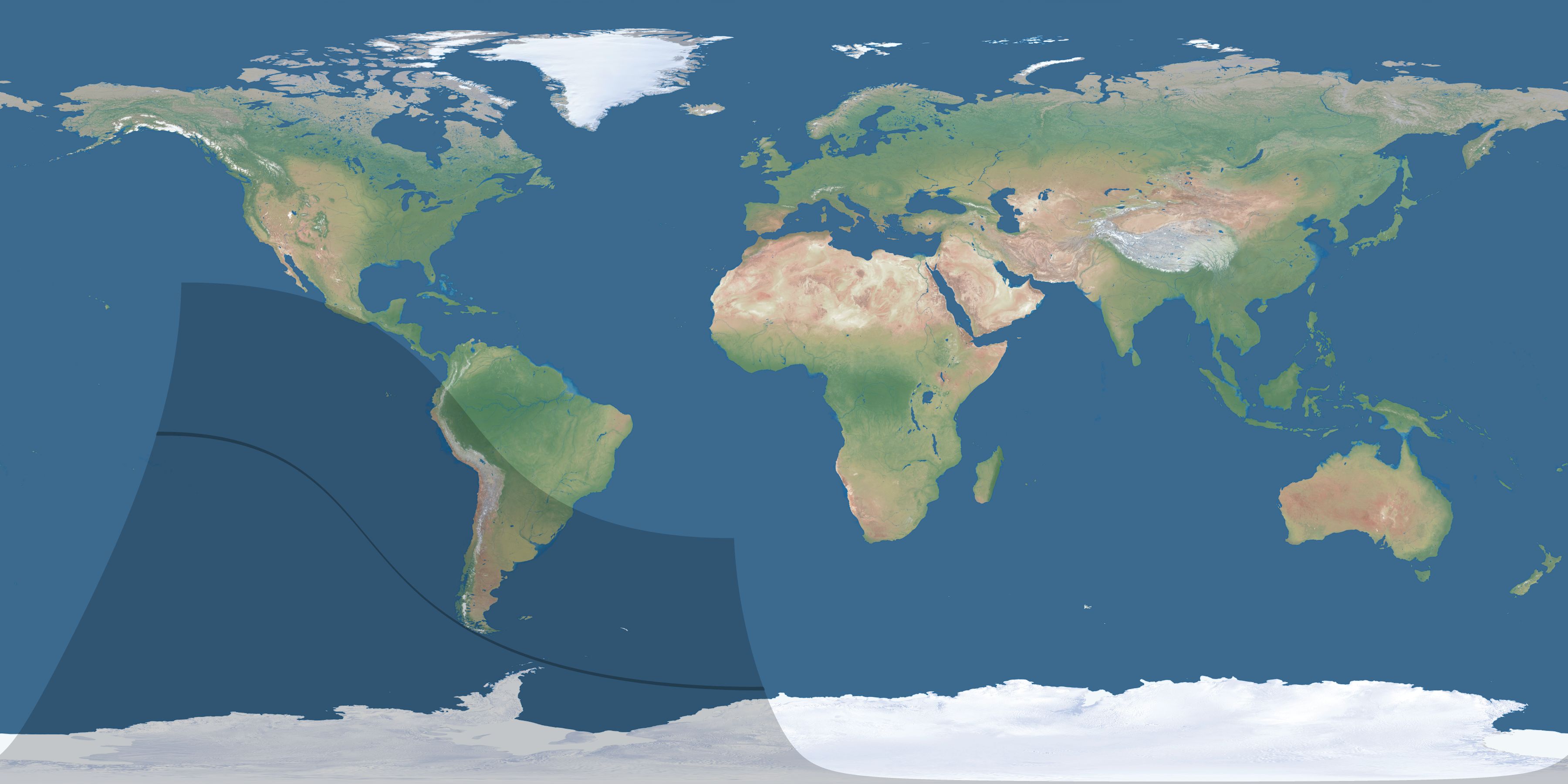 Map of the umbra and penumbra path of the solar eclipse of 09/15/1243
