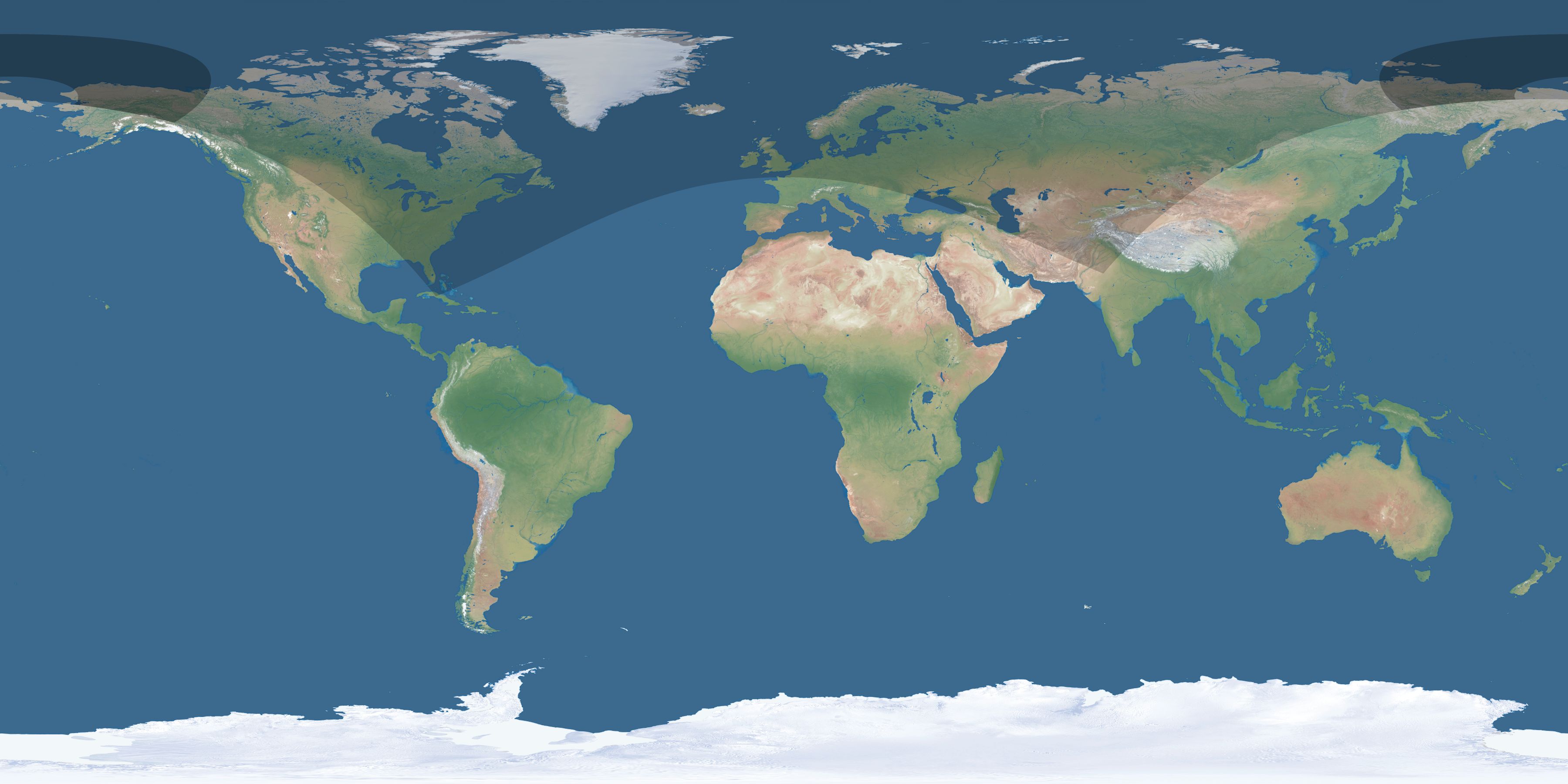 Map of the umbra and penumbra path of the solar eclipse of 05/24/1248