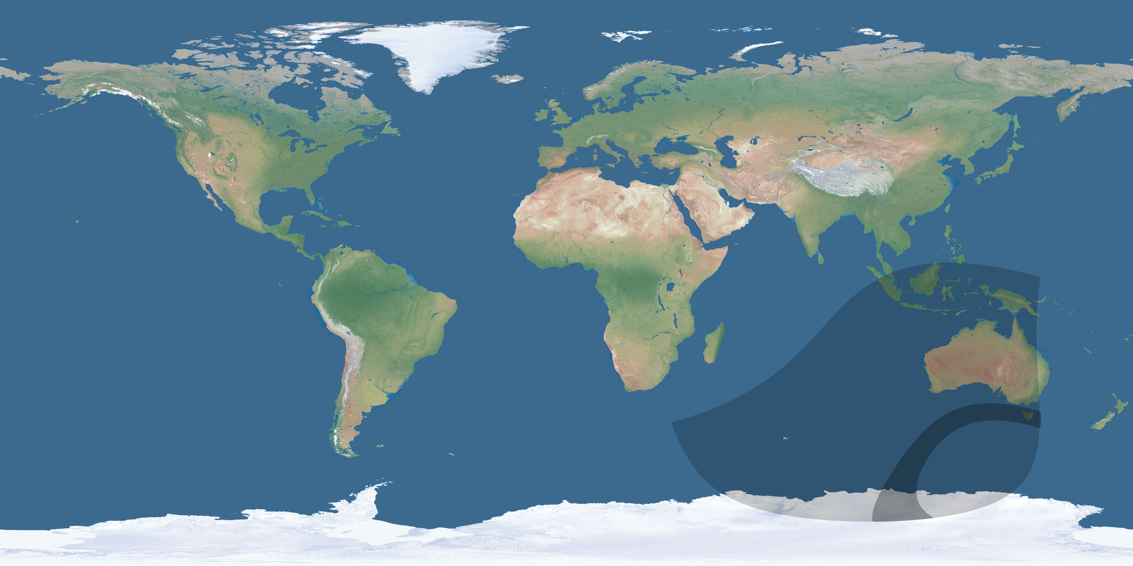 Map of the umbra and penumbra path of the solar eclipse of 04/24/1259