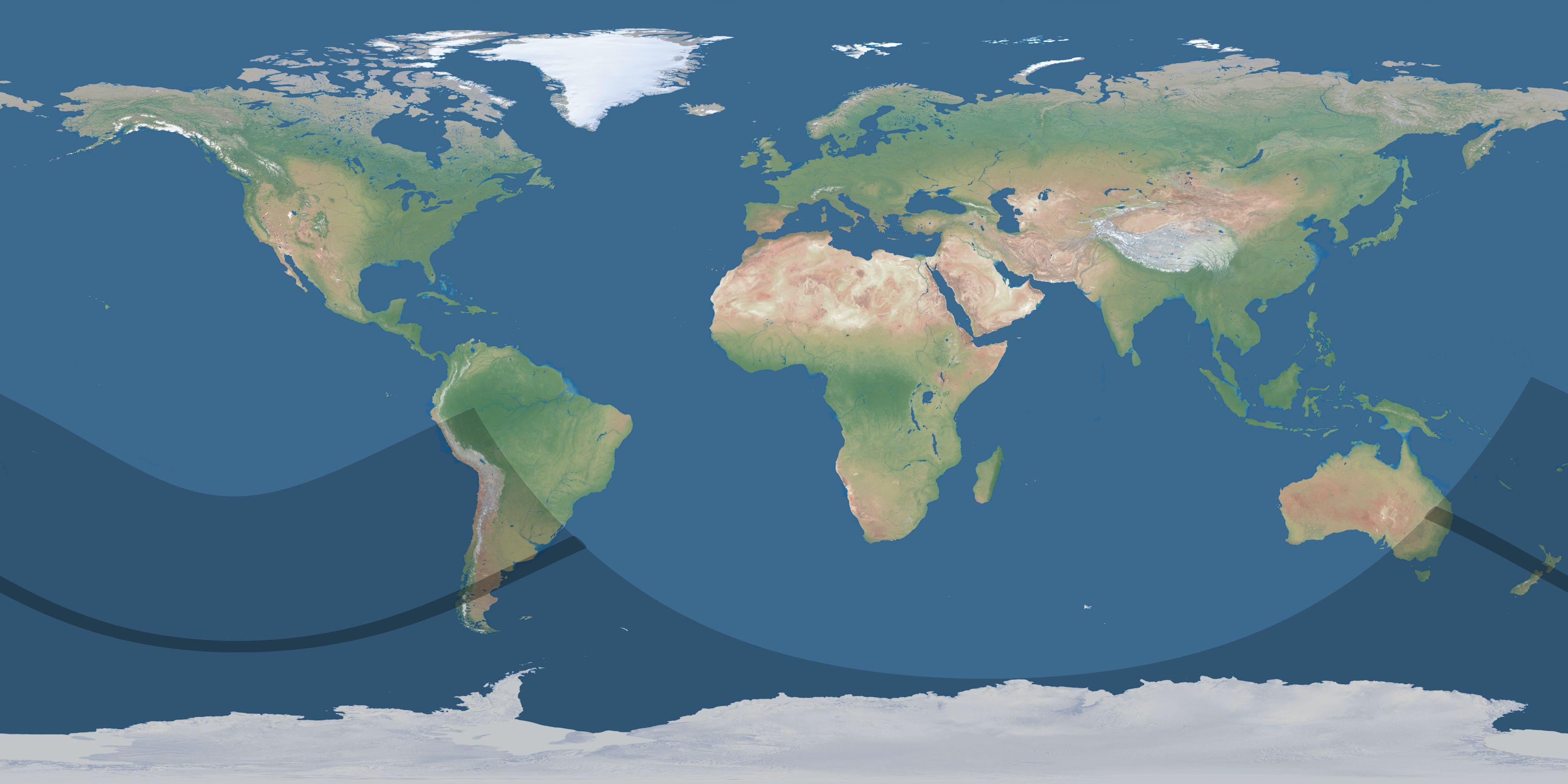 Map of the umbra and penumbra path of the solar eclipse of 12/18/1275