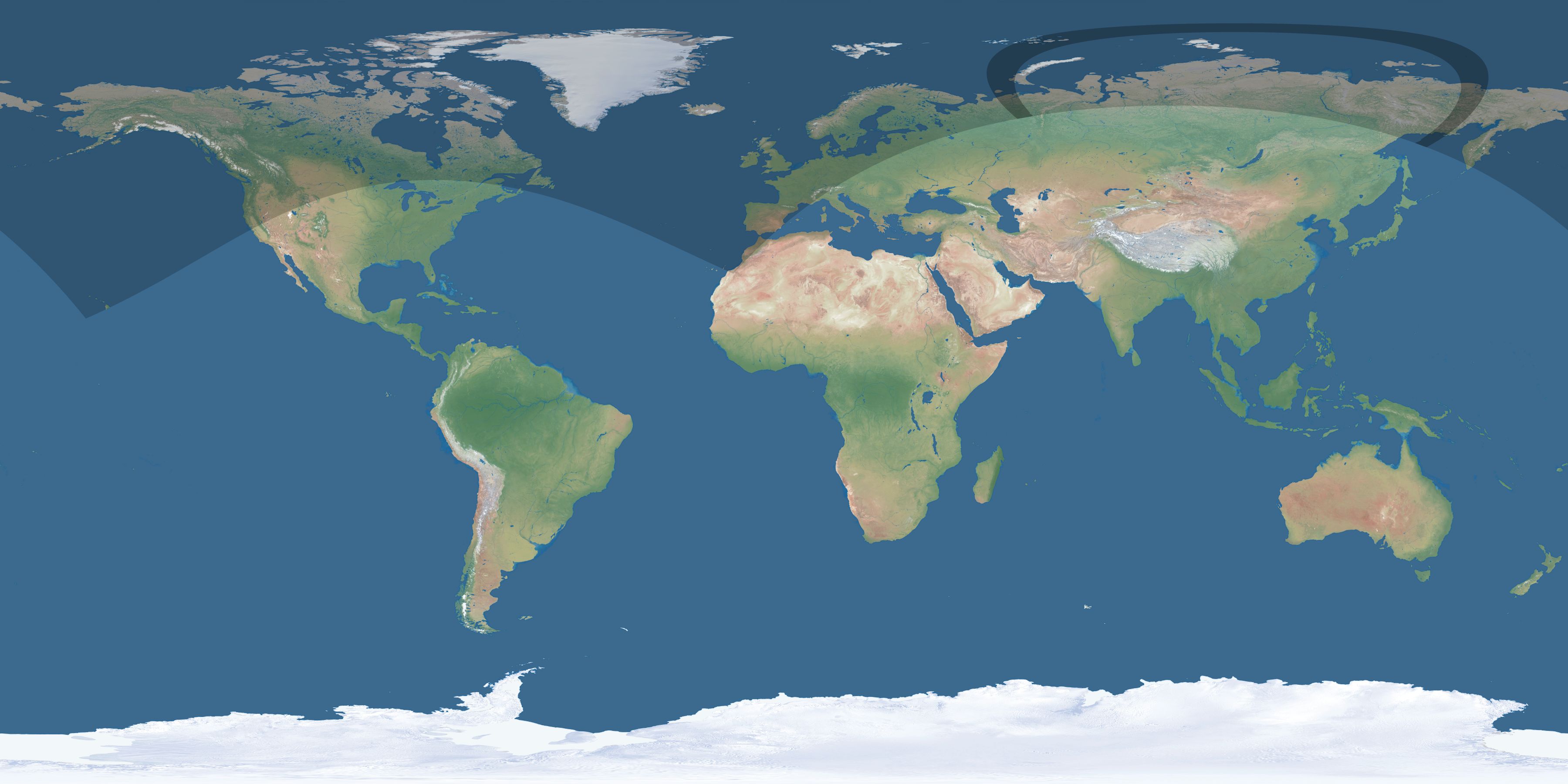 Map of the umbra and penumbra path of the solar eclipse of 06/13/1276