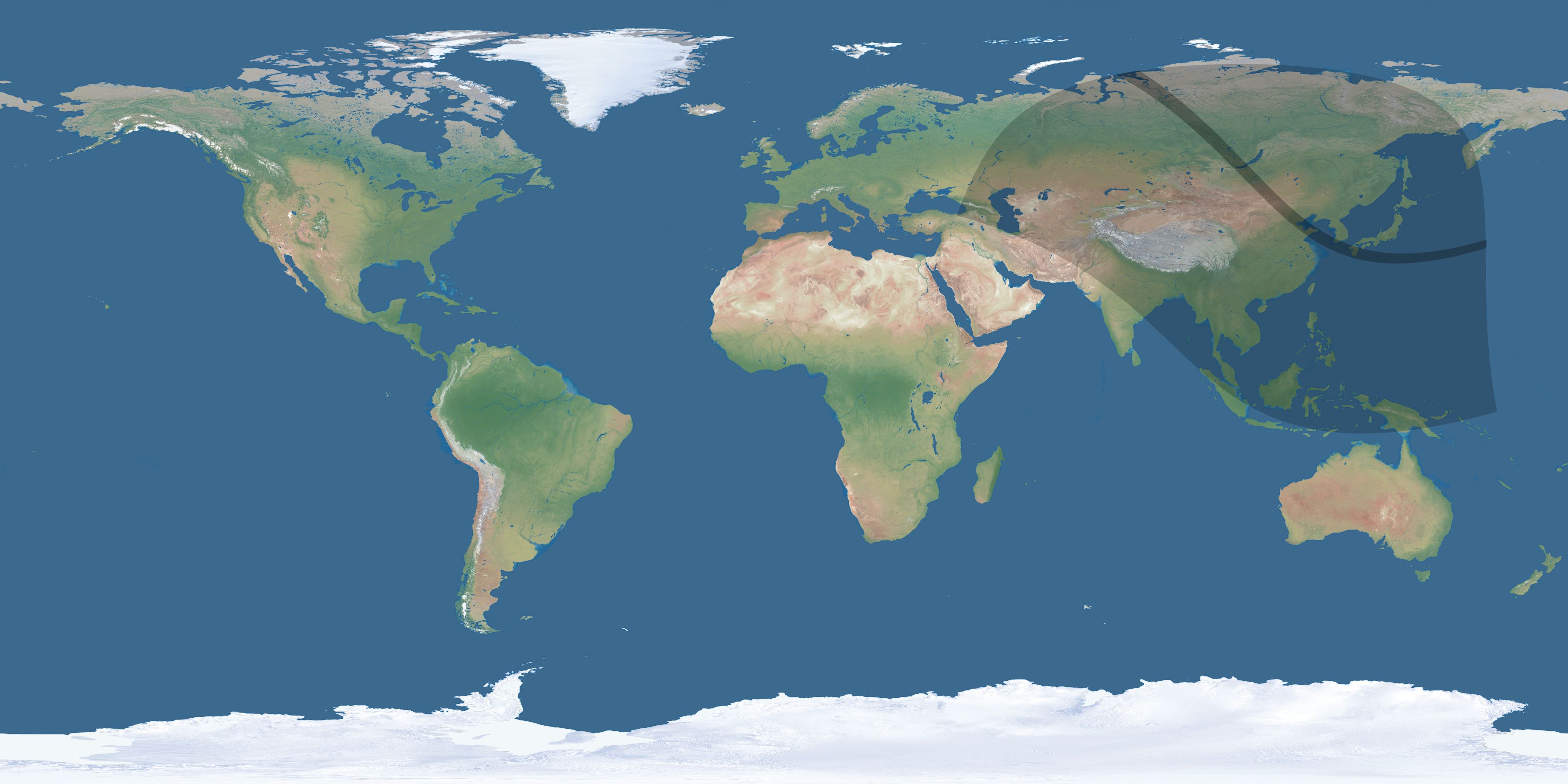 Map of the umbra and penumbra path of the solar eclipse of 10/28/1277