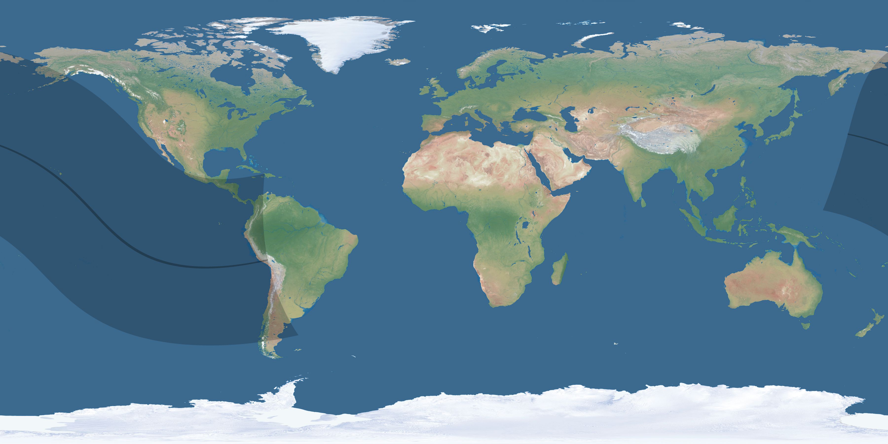 Map of the umbra and penumbra path of the solar eclipse of 10/17/1278