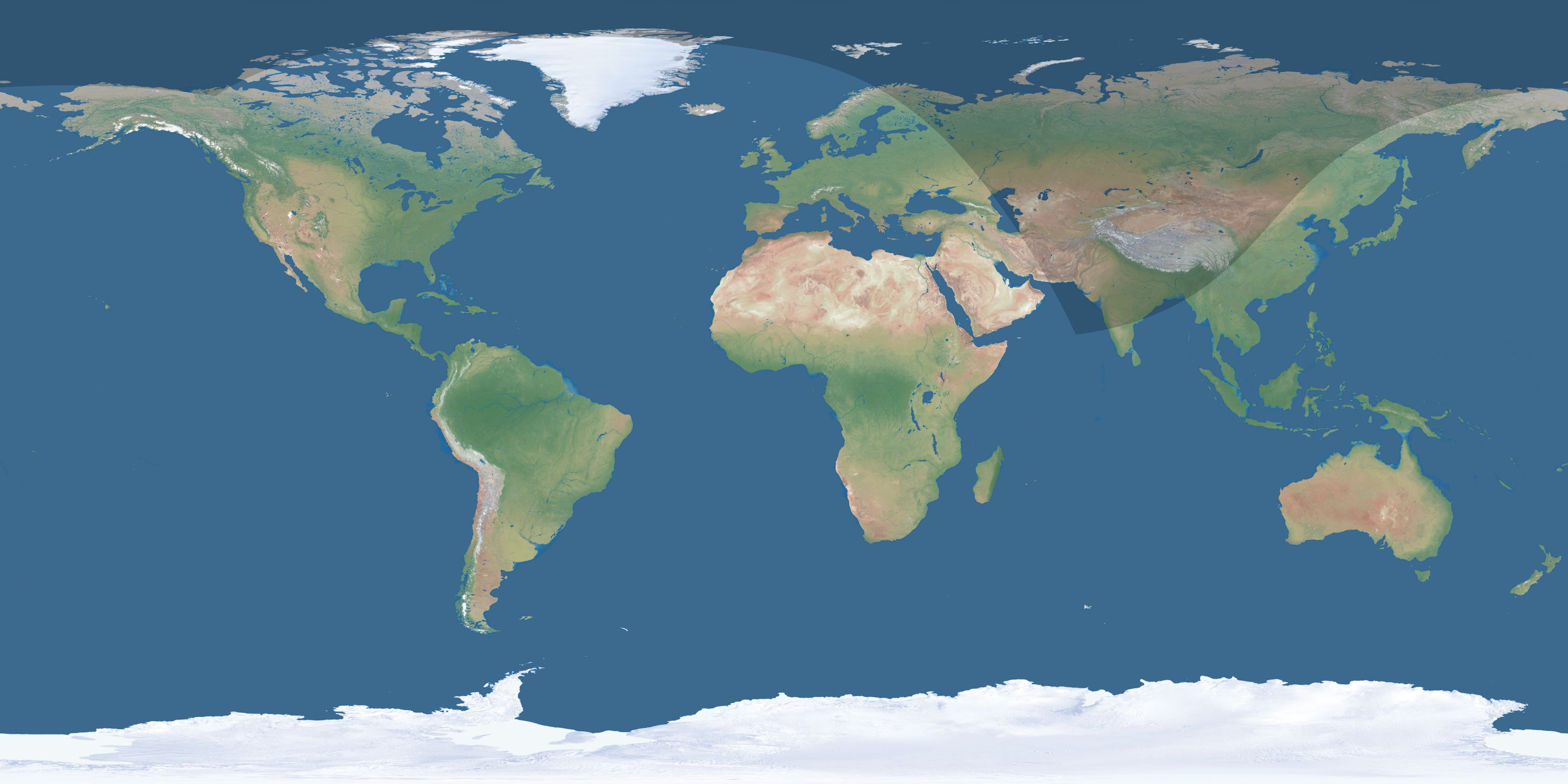 Map of the umbra and penumbra path of the solar eclipse of 04/01/1280