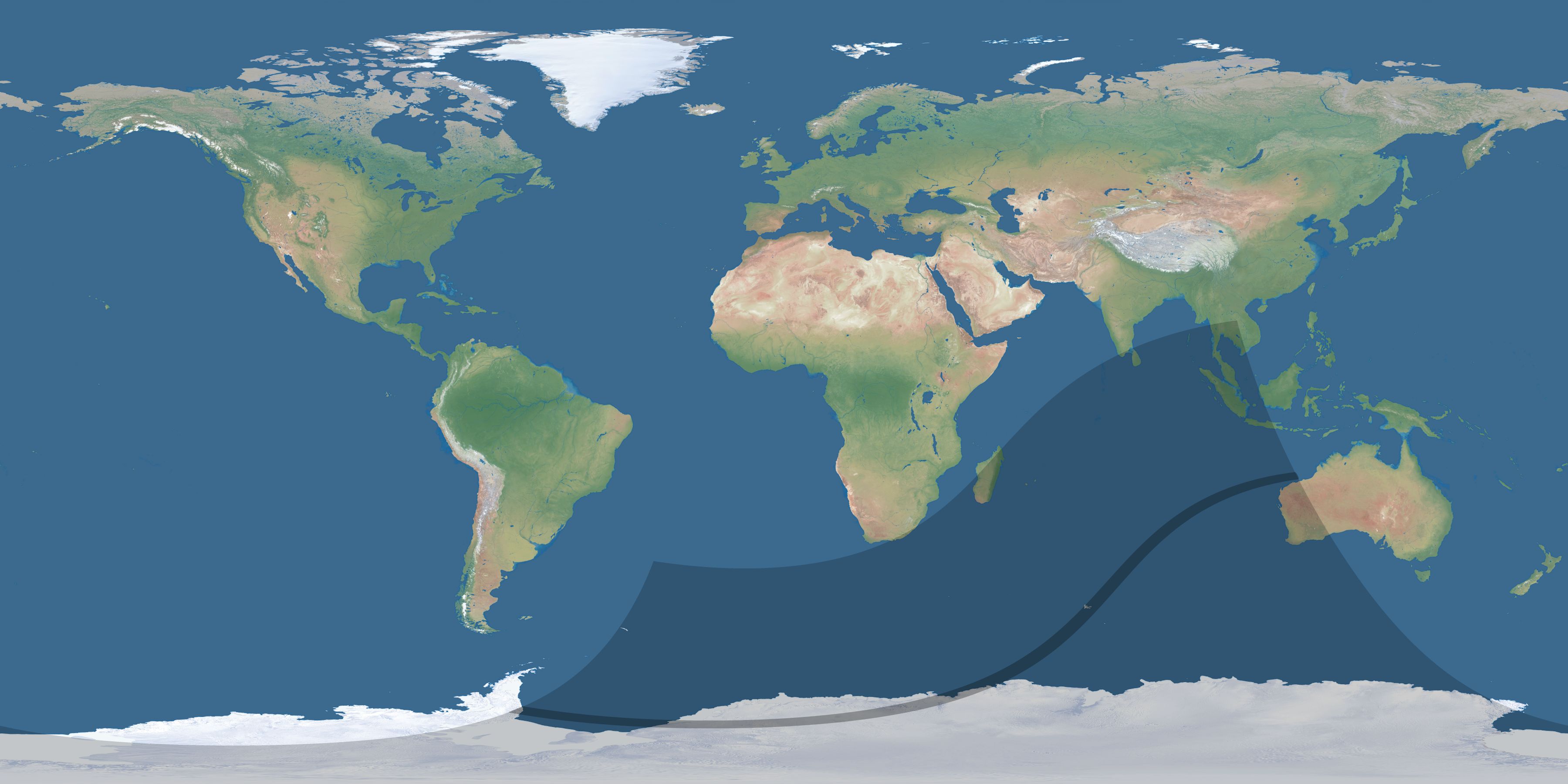 Map of the umbra and penumbra path of the solar eclipse of 02/20/1281