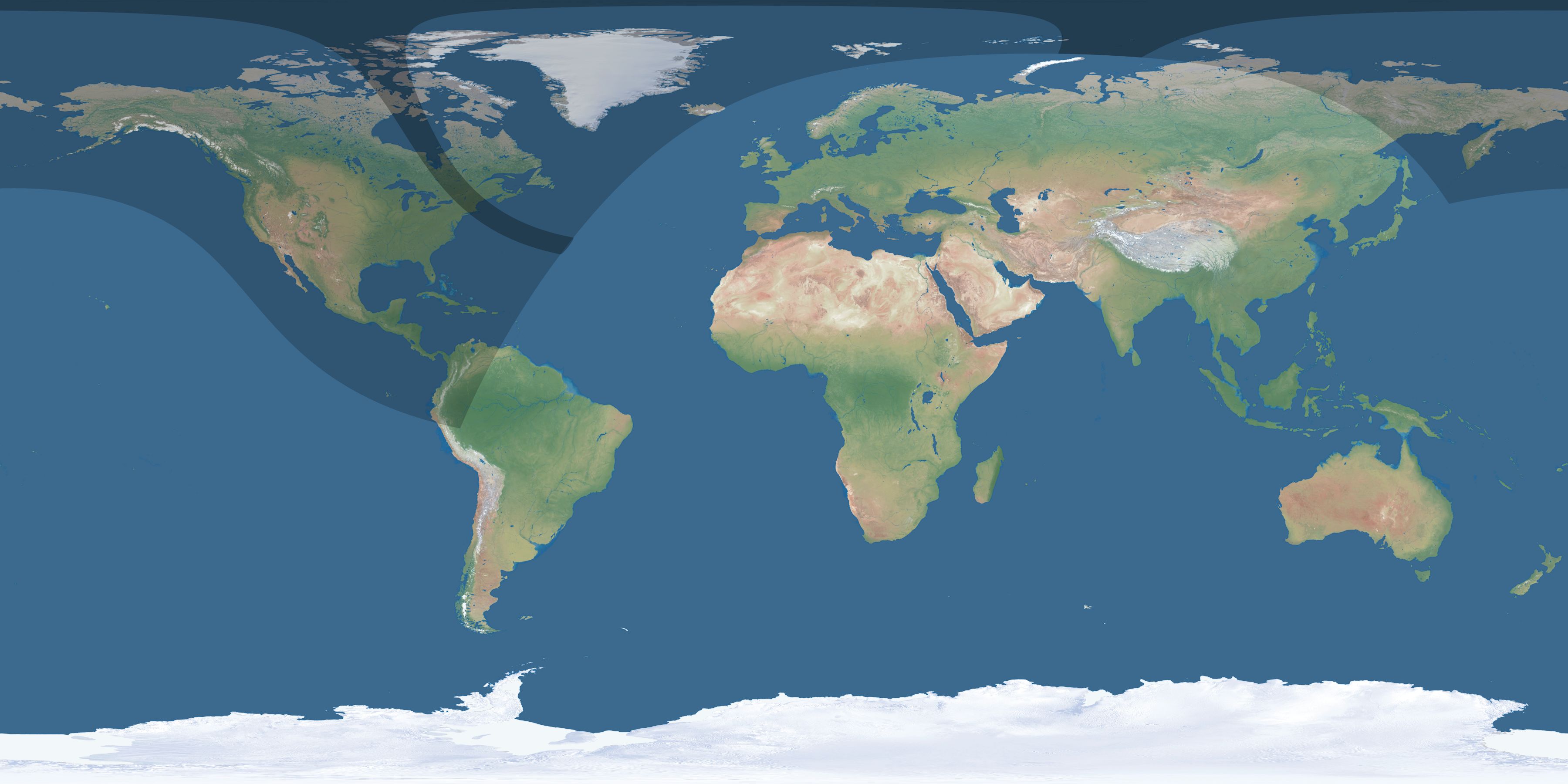 Map of the umbra and penumbra path of the solar eclipse of 08/15/1281