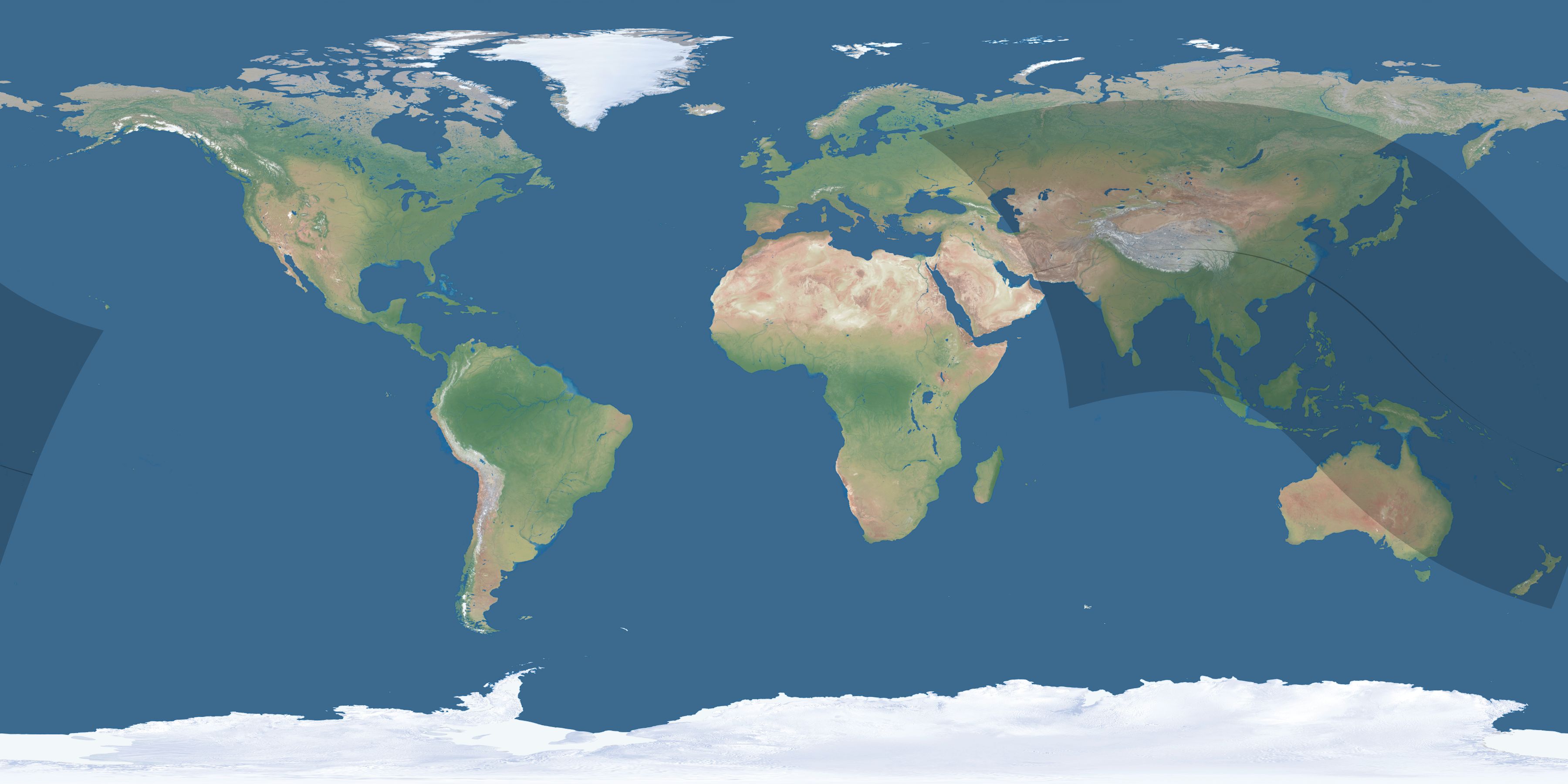 Map of the umbra and penumbra path of the solar eclipse of 08/05/1282