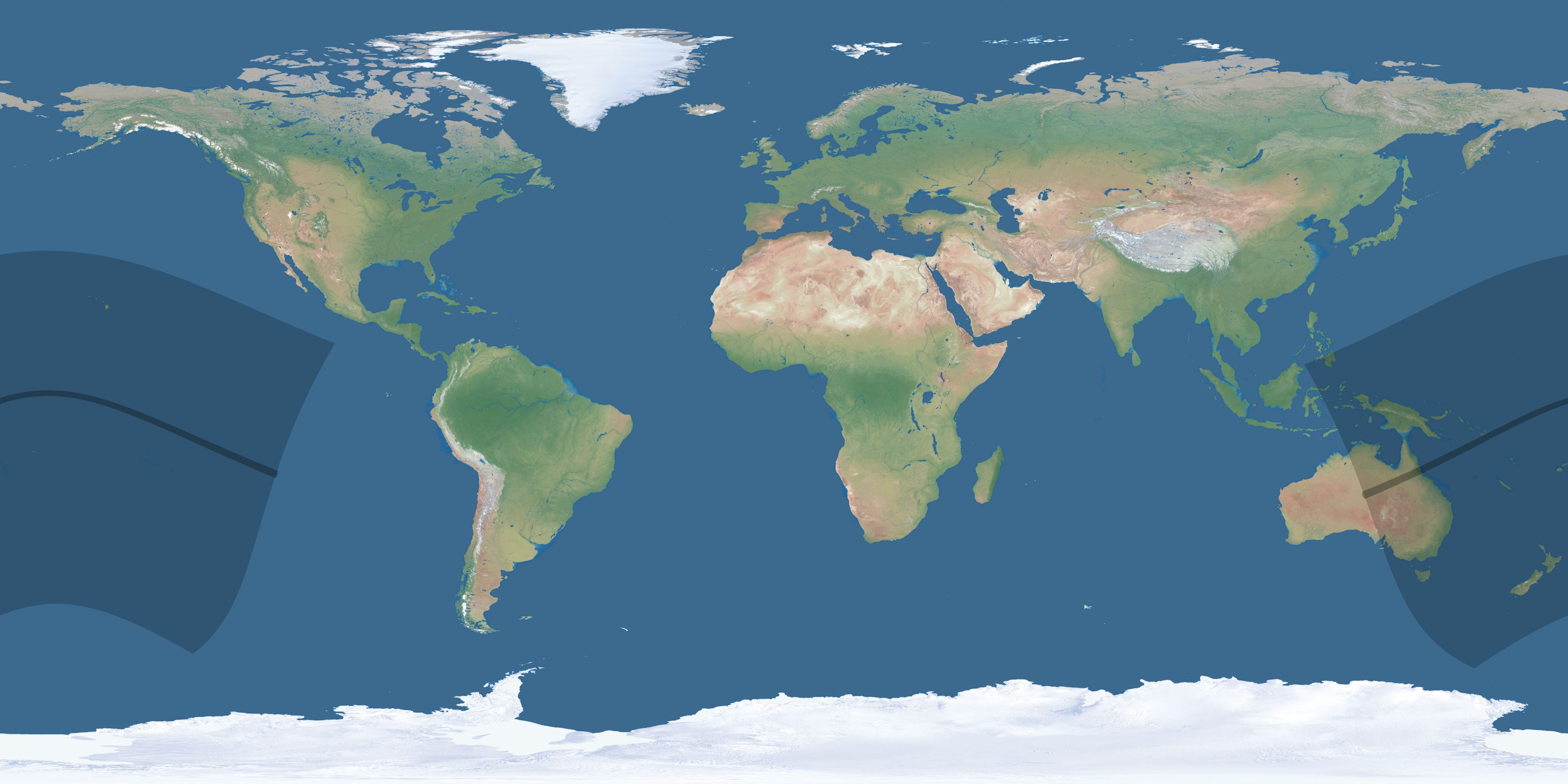 Map of the umbra and penumbra path of the solar eclipse of 05/24/1286