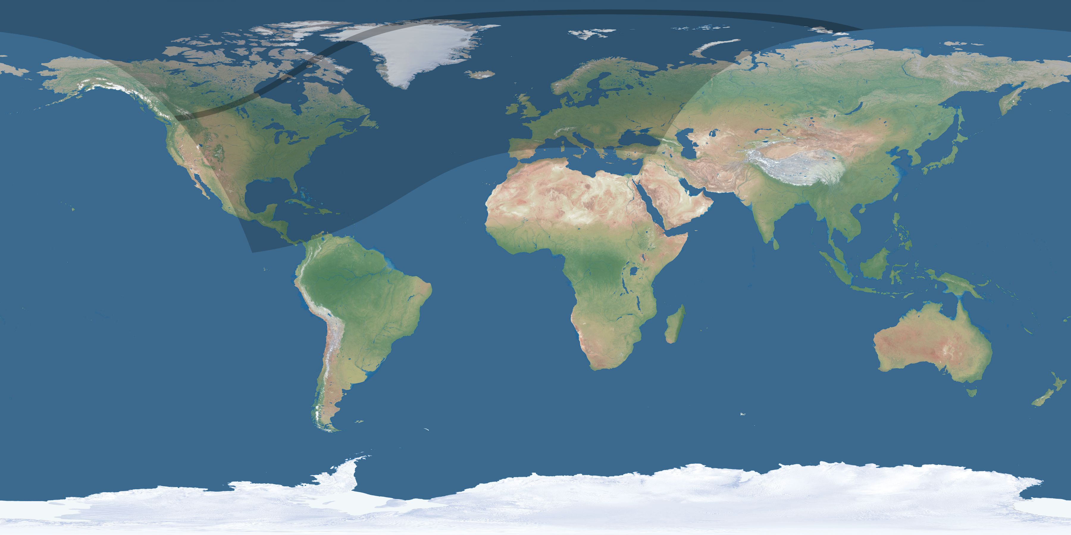 Map of the umbra and penumbra path of the solar eclipse of 04/02/1288