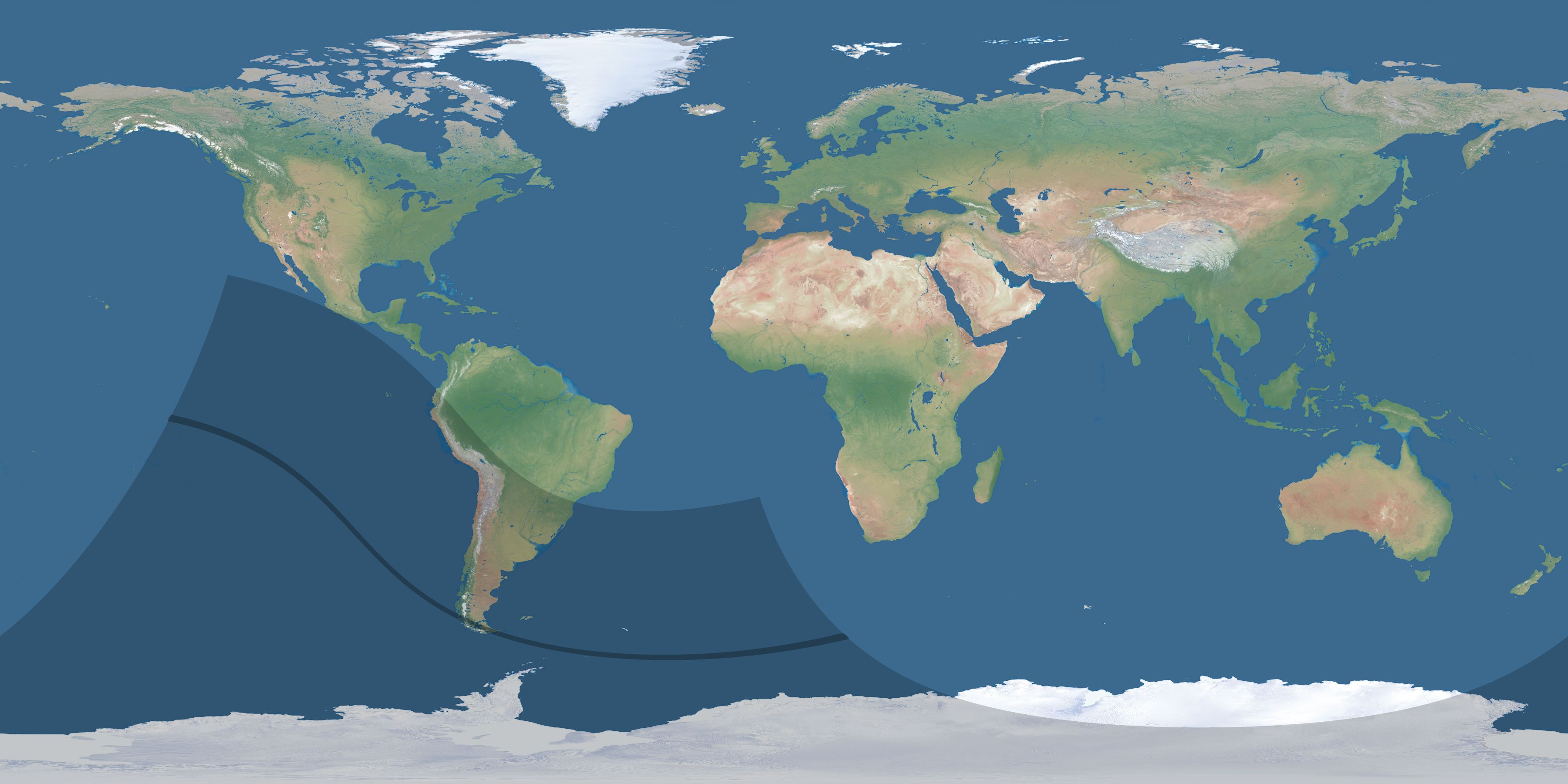 Map of the umbra and penumbra path of the solar eclipse of 10/17/1297