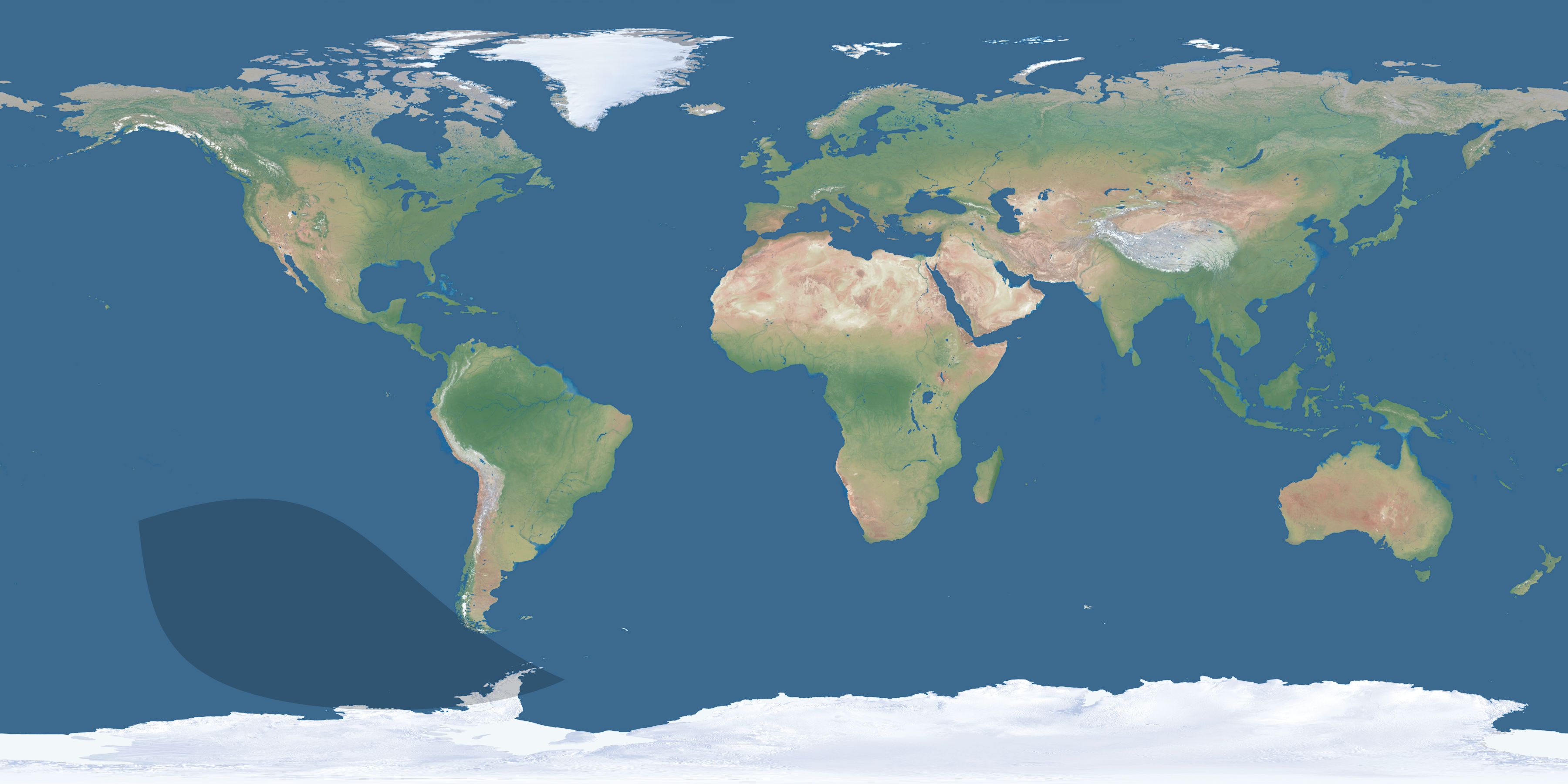 Map of the umbra and penumbra path of the solar eclipse of 07/25/1302