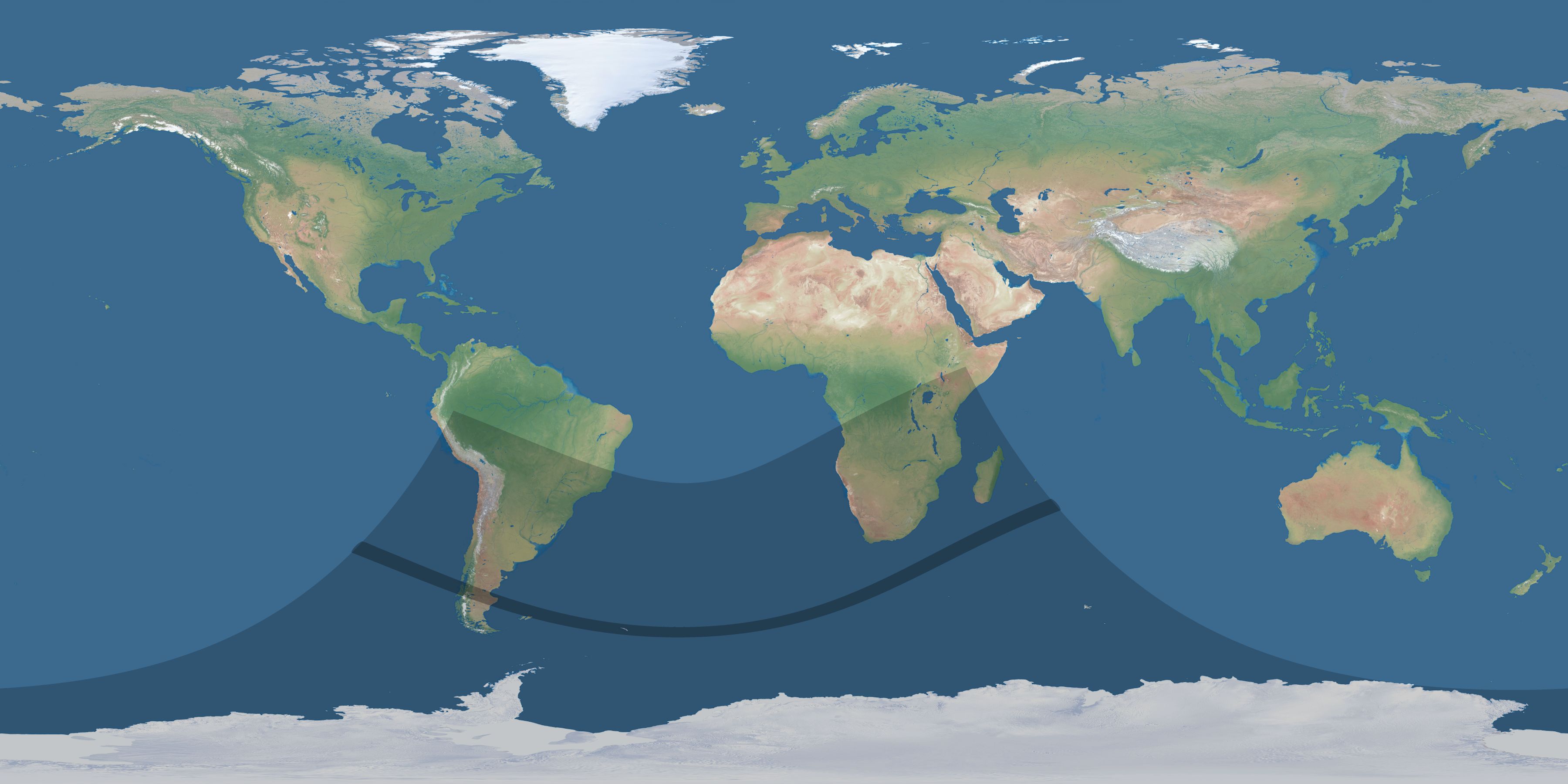 Map of the umbra and penumbra path of the solar eclipse of 01/09/1312