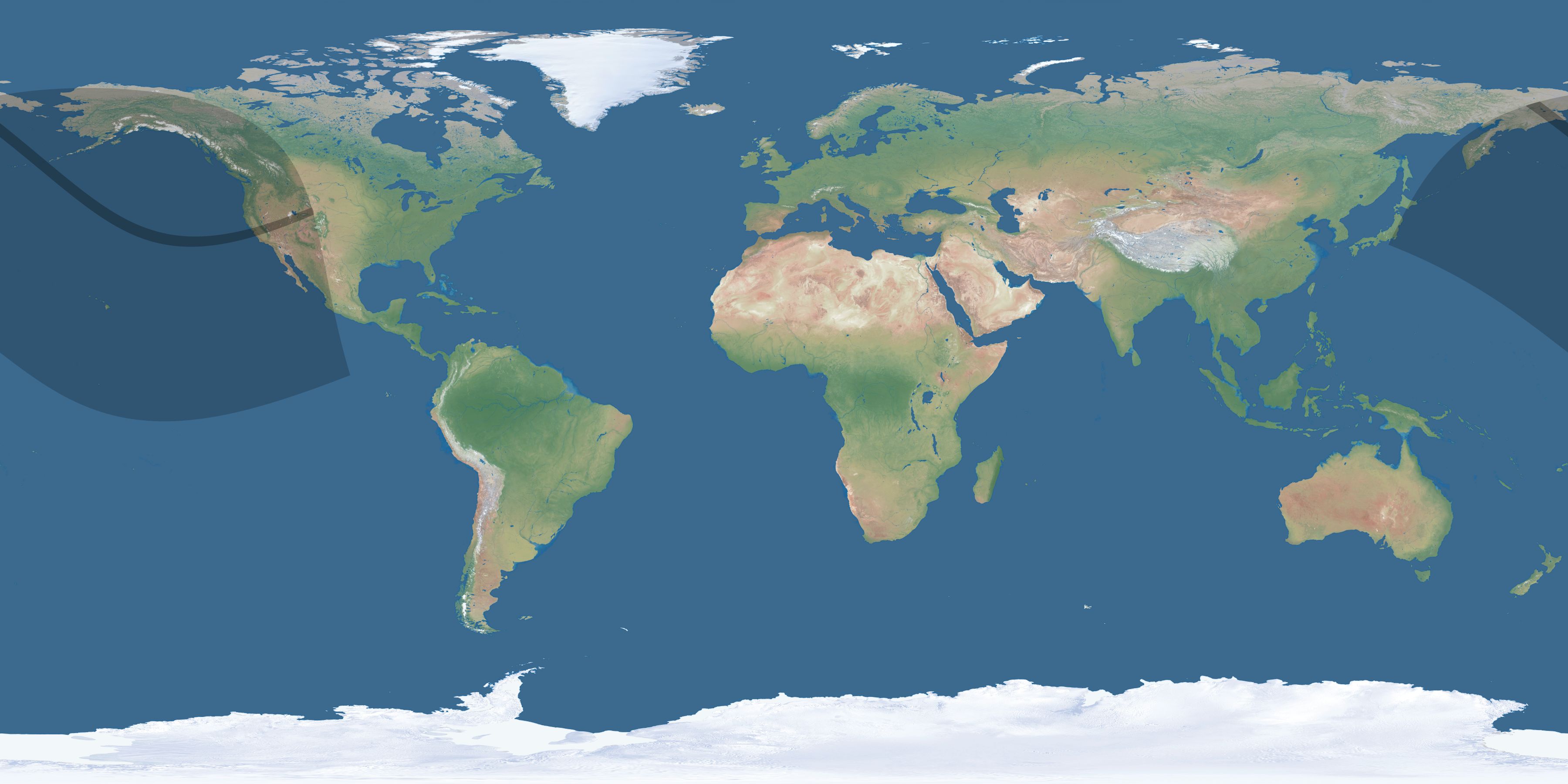 Map of the umbra and penumbra path of the solar eclipse of 11/18/1313