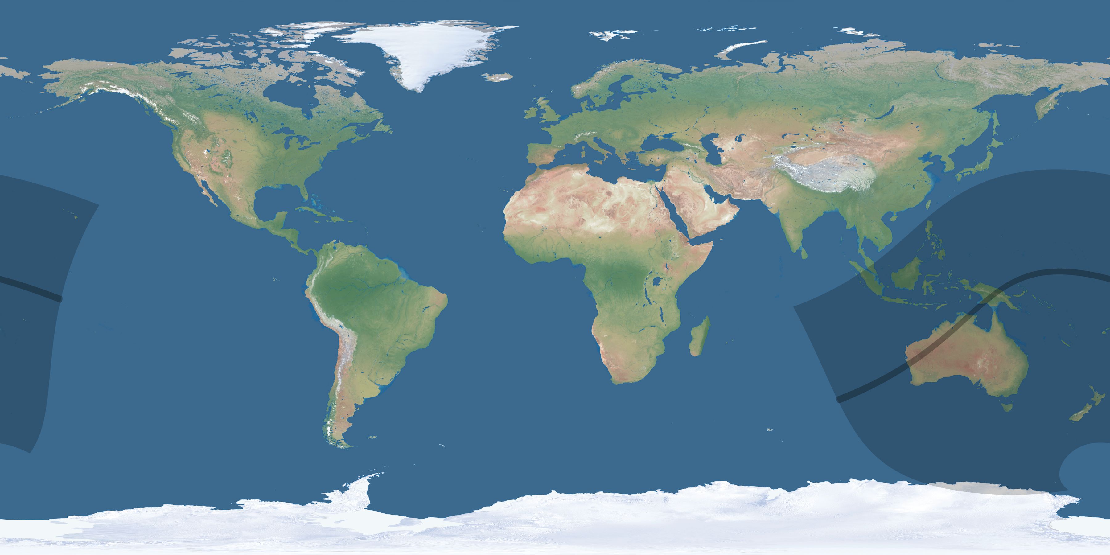 Map of the umbra and penumbra path of the solar eclipse of 05/15/1314