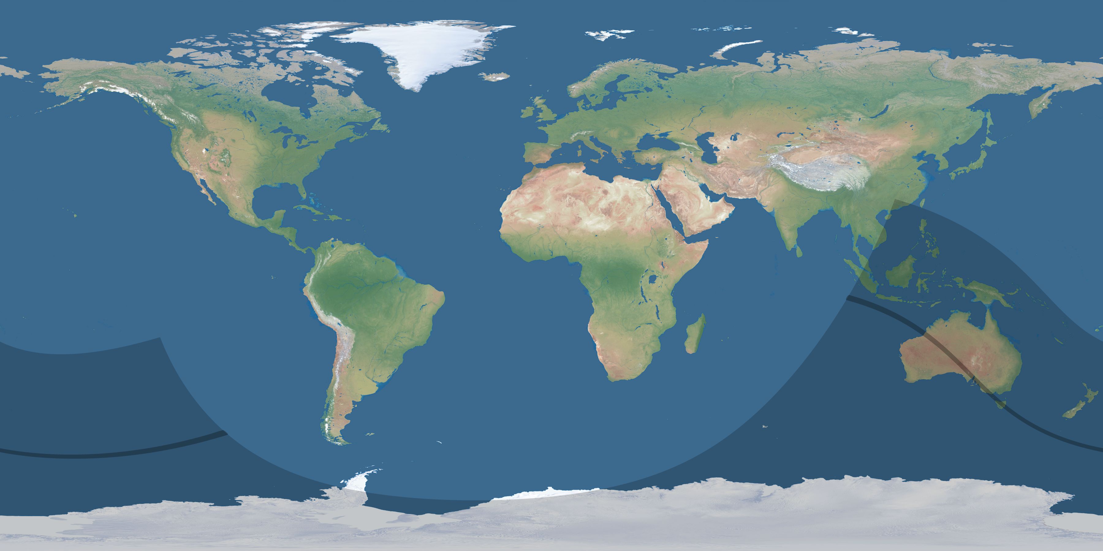 Map of the umbra and penumbra path of the solar eclipse of 10/29/1315